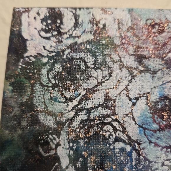 HANDCRAFTED Abstract Painting HANDPAINTED Artwork HANDMADE Wall Art Decor 8"x8" - Picture 4 of 13